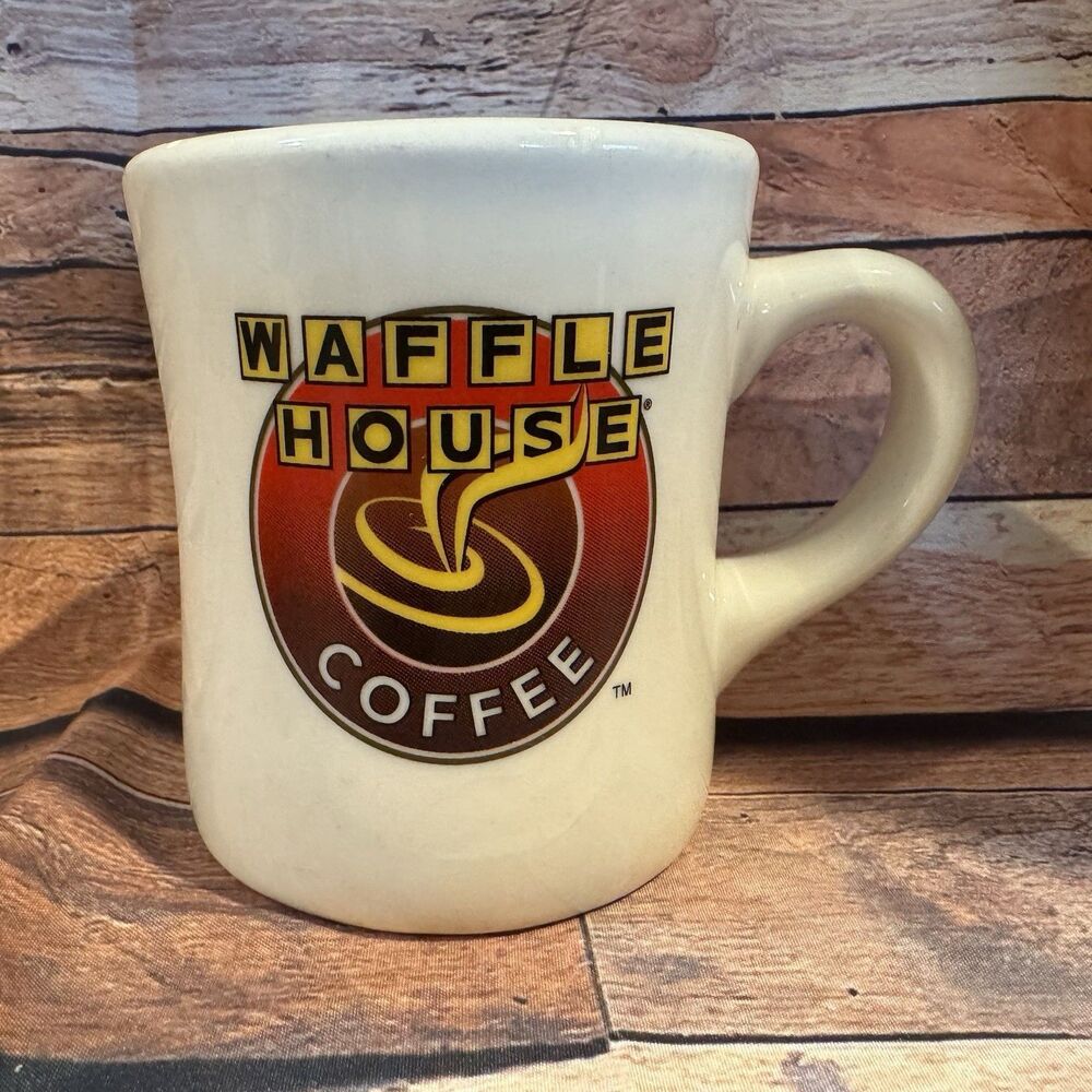 Waffle House Coffee Mug White Logo Vintage Tea Restaurant Ware Tuxton Breakfast